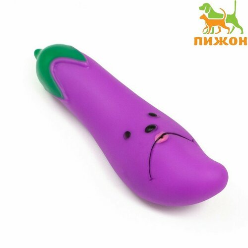Игрушка пищащая Баклажан для собак, 13,5 см, фиолетовая