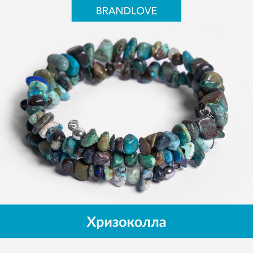 Жесткий браслет BL Jewelry Freeform, кварц, хризоколла, турмалин, яшма, янтарь, лазурит, гранат, коралл, 1 шт., размер 16 см, зеленый