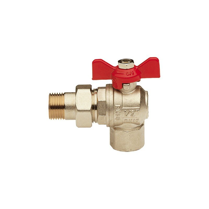 фото Кран шаровой угловой с американкой Remer 3/4" RR