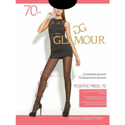 колготки glamour 70 den 2 шт размер 2 черный Колготки Glamour, 70 den, размер 2, черный