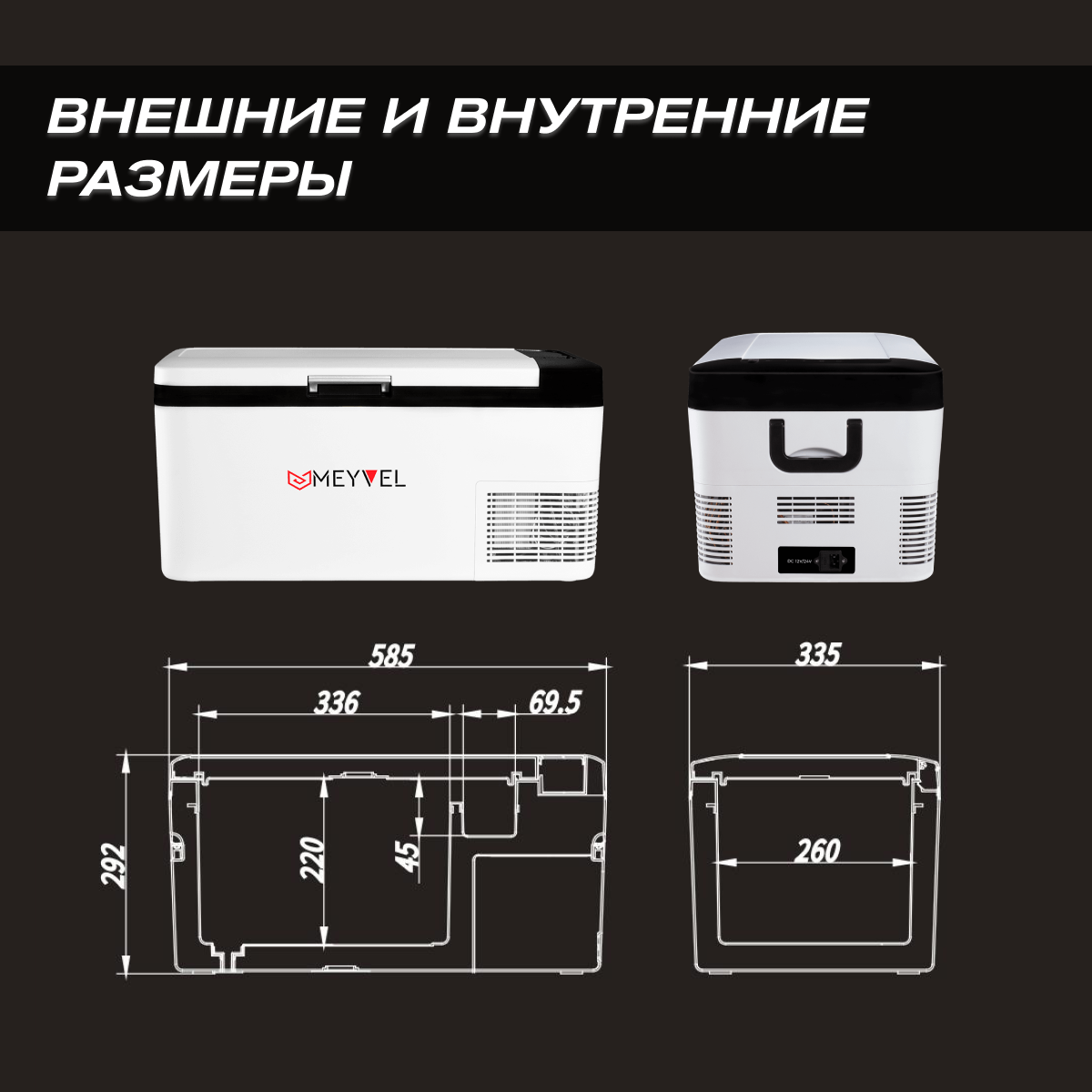 Автохолодильник Meyvel AF-G18 (компрессорный холодильник на 18 литров для автомобиля)