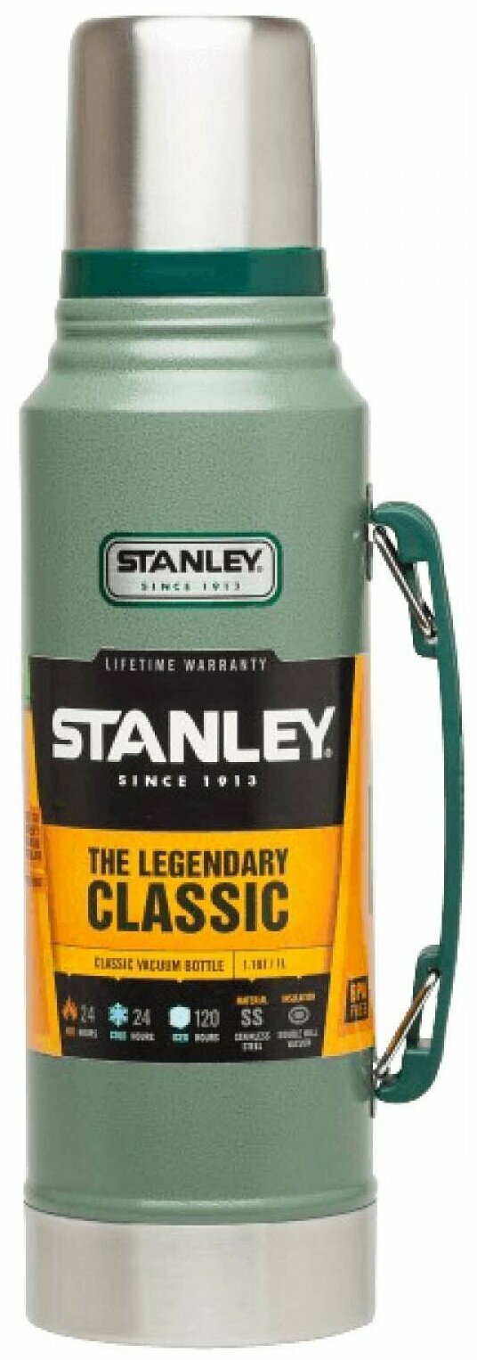 Классический термос STANLEY Classic Vacuum Insulated Bottle, 1 л, зеленый