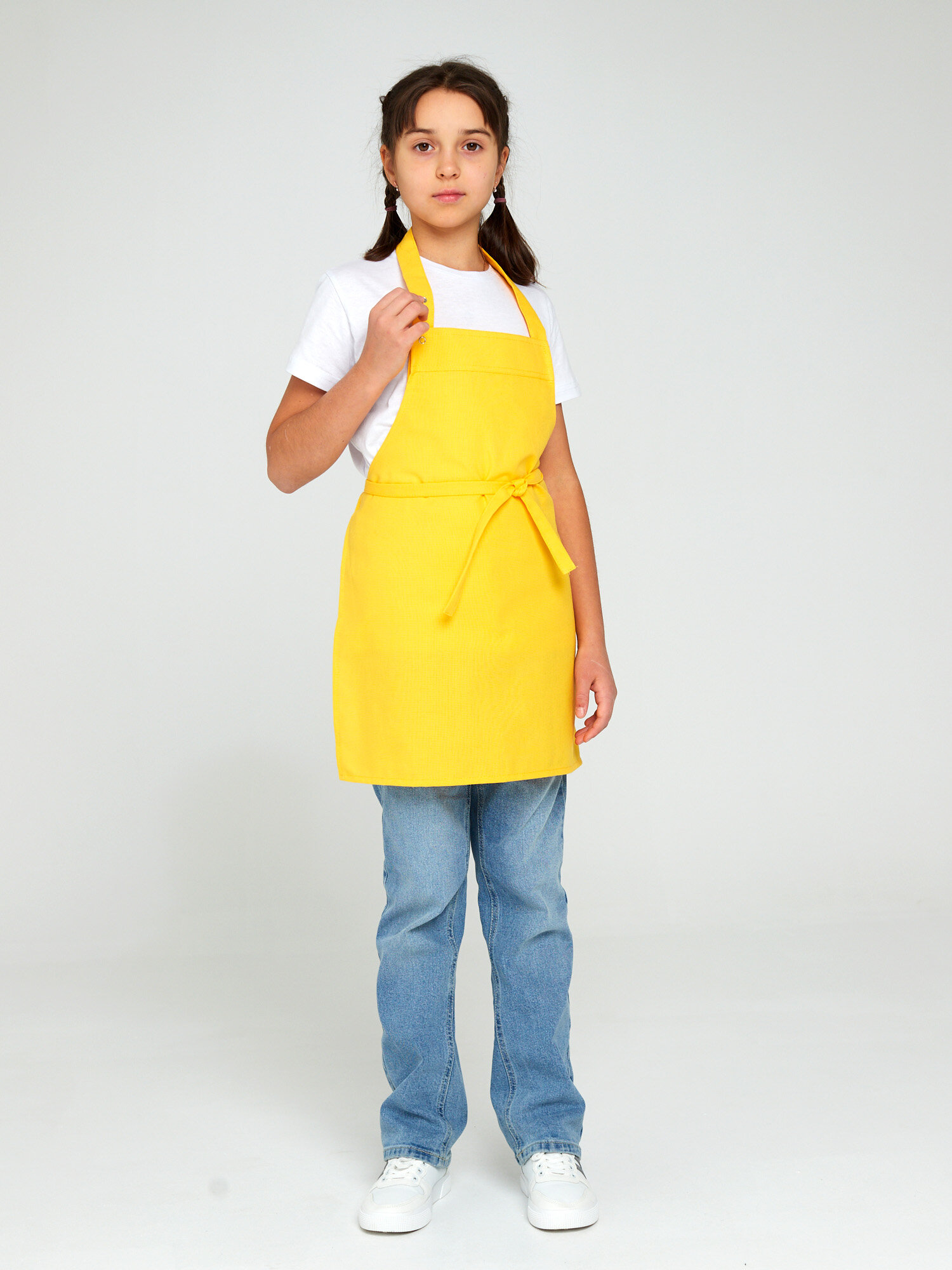фото Фартук подростковый жёлтый/фартук для уроков труда/кулинарии/творчества