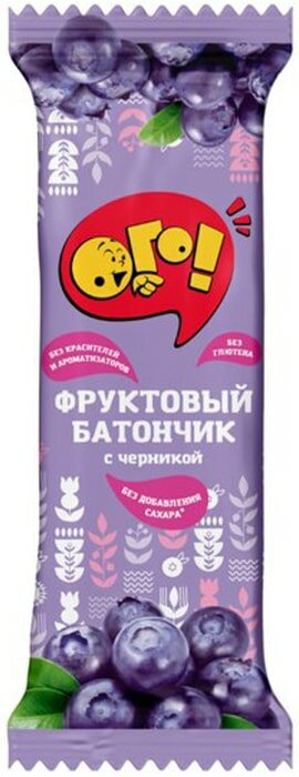 Батончик фруктовый Ого с Черникой 30г