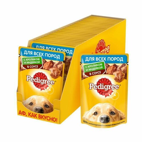 Pedigree Педигри пауч для взрослых собак Кролик с индейкой 28 х 85 гр