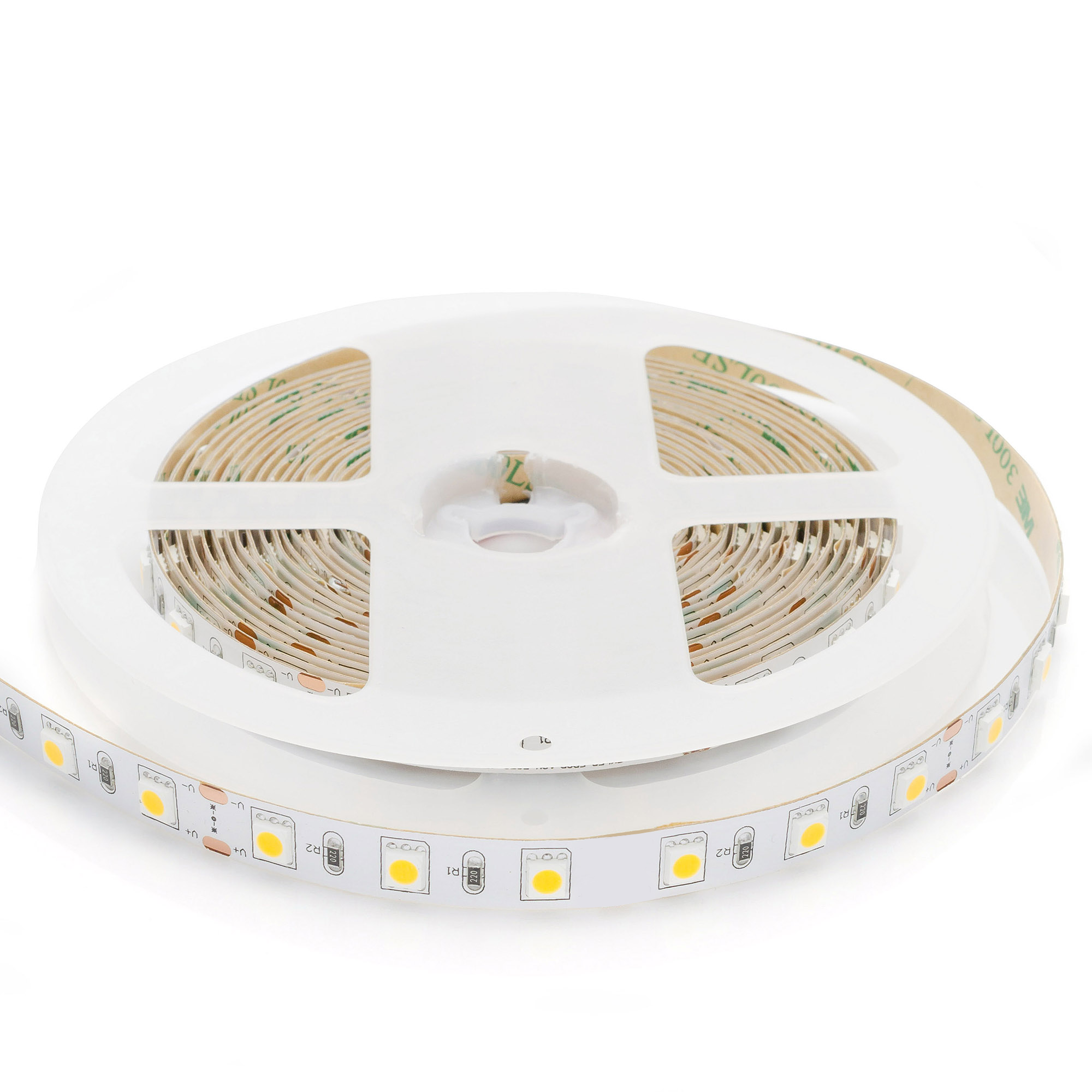 Светодиодная лента для подсветки рабочей зоны SMD 5050 60 диод/15 Вт/м 24 В 10 мм IP20 3 м холодный белый свет Apeyron - фото №4