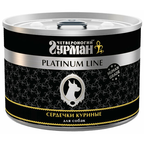 Корм Четвероногий гурман Platinum Line (в желе) для собак, сердечки куриные, 525 г x 6 шт