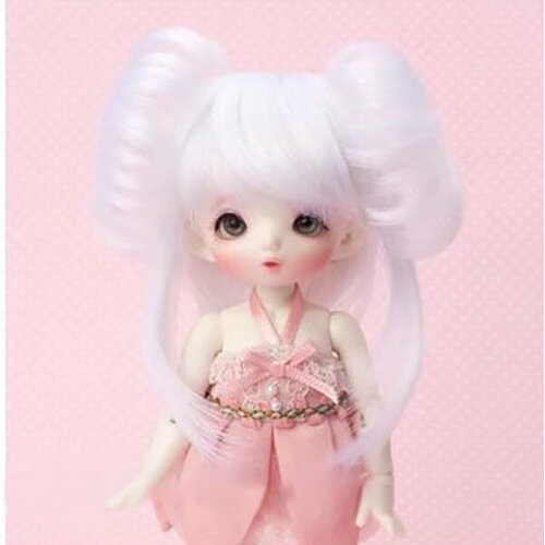 Fairyland Wig PFW-05 White for pukiFee (Белый парик с челкой размер 12,5-15 см для кукол ПукиФи Фейриленд)