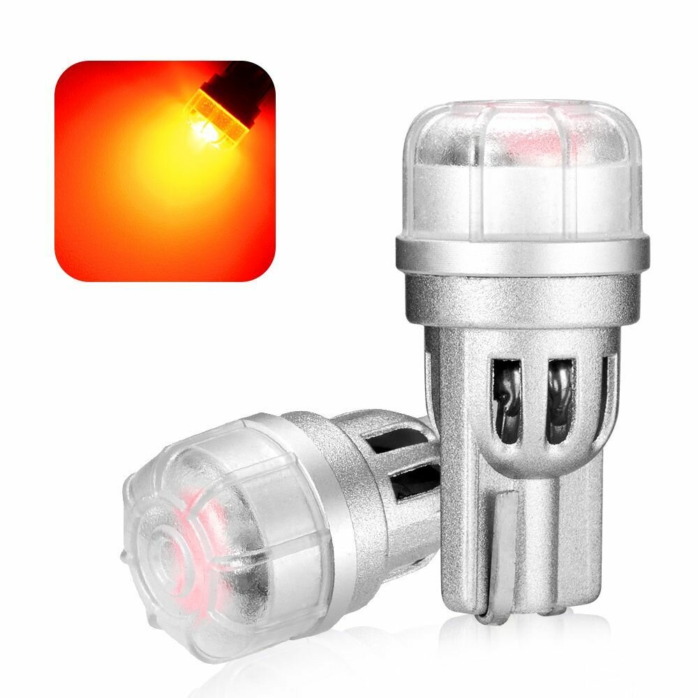 Светодиодная лампа Novsight T10 W5W цоколь W2.1x9.5d 2шт красный свет LED автомобильная