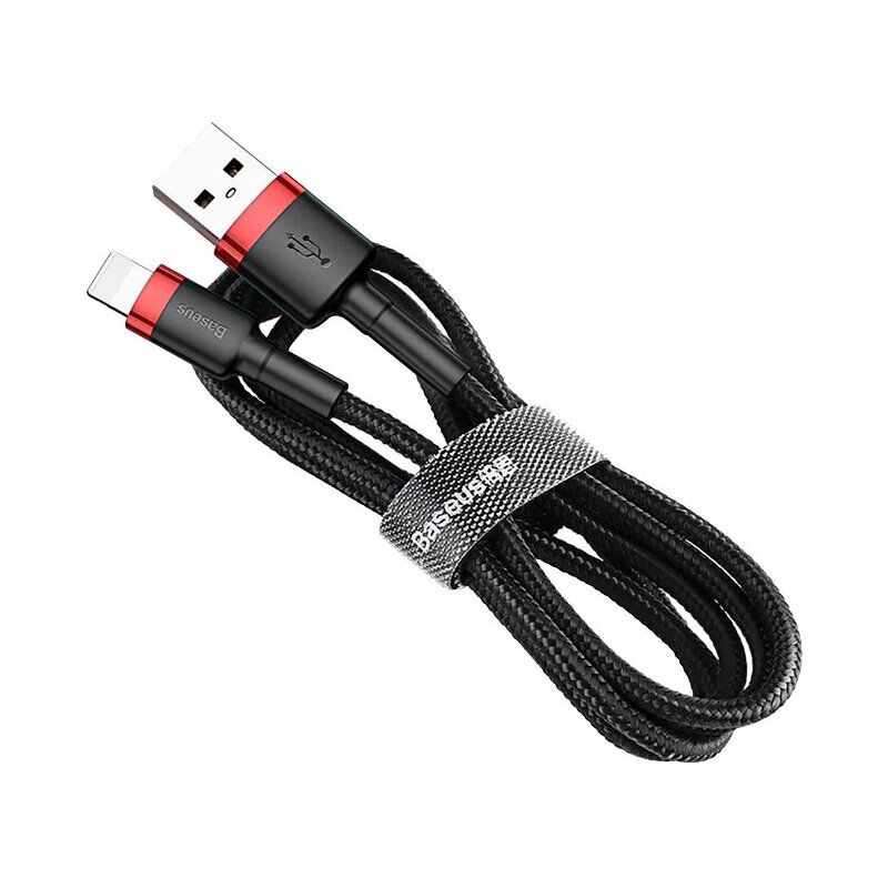Кабель Baseus Cafule USB - Lightning (CALKLF-B19) 1м, черный/красный