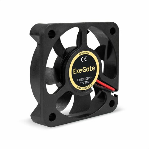 Вентилятор 12В DC ExeGate EX05010B2P (50x50x10 мм, 2-Ball (двойной шарикоподшипник), 2pin, 5500RPM, 30dBA) EX295220RUS aokin 5010 5v usb вентилятор бесщеточный 12v 24v 2pin охлаждающий вентилятор 50x50x10 мм вентилятор для 3d принтера компьютера