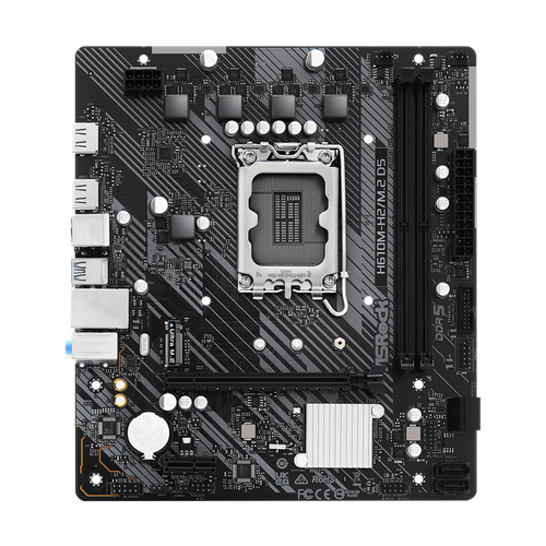 Материнская плата ASROCK H610M-H2/M.2 D5, LGA1700, H610, 2*DDR5, HDMI+DP, 4xSATA3 6.0 (RAID), M.2 Socket, USB 3.2, USB2.0, mATX (H610M-H2/M.2 D5)