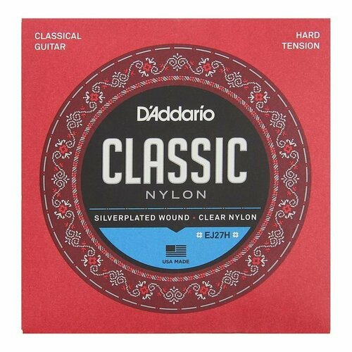 Струны D`Addario для классической гитары нейлоновые Student Hard d addario струны d addario для классической гитары нейлоновые student hard