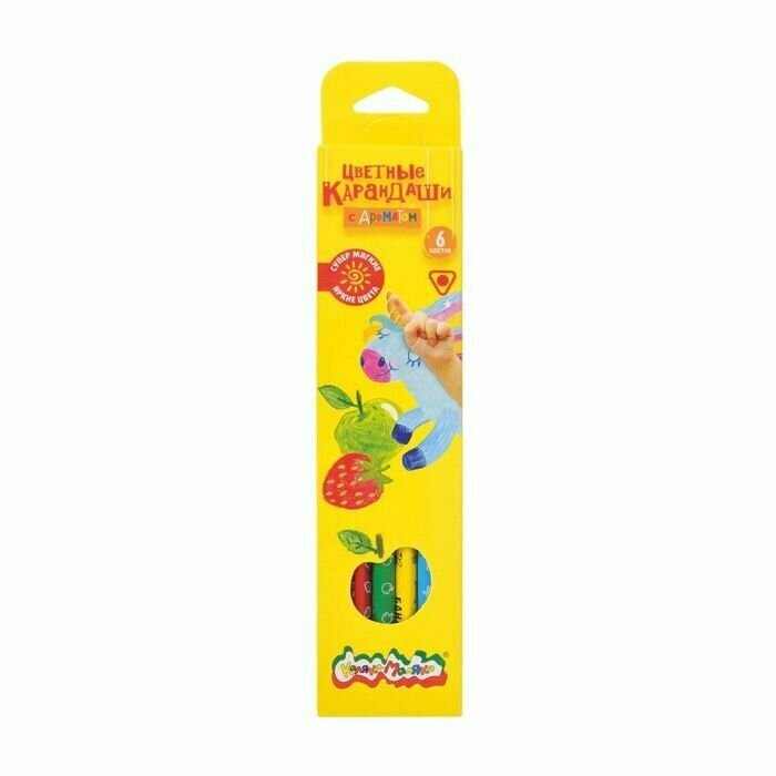Каляка-Маляка Набор цветных карандашей ароматизированные, 6 цветов