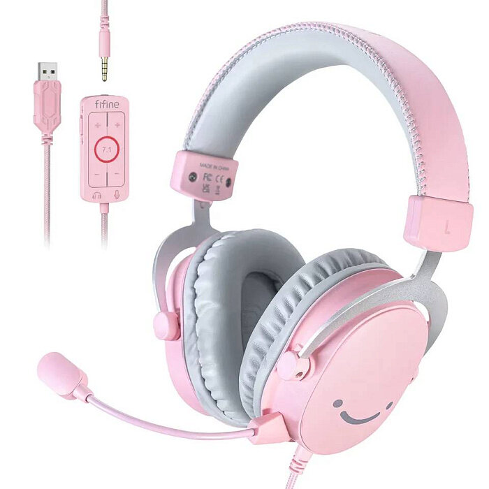 Игровые наушники Fifine H9 Gaming Headsets, Pink