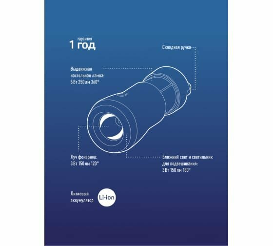 фонарь светодиодный аккумуляторный КОСМОС 3Вт LED 10x0,8Вт LED - фото №11