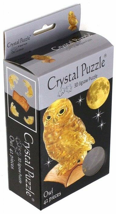 Crystal Puzzle 3D головоломка "Сова", янтарная