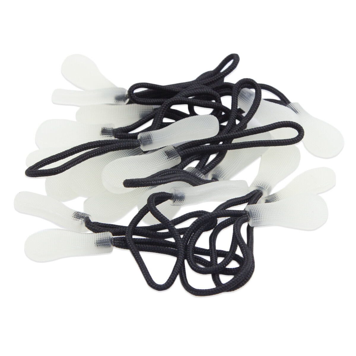 Пуллер для молнии светящийся съемный, 12*38 мм, 20 шт, черный с зеленым, Айрис — фото 1