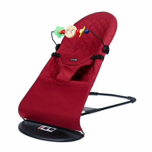 Шезлонг детский, кресло - качалка с игрушками для новорождённых «Крошка Я», цвет бордовый