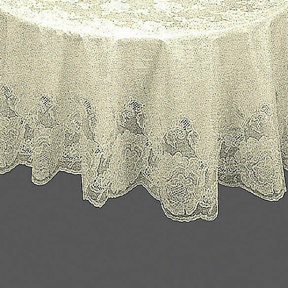 фото Скатерть Ажурная ПВХ d=152 см "Dia Rose" белая 1988