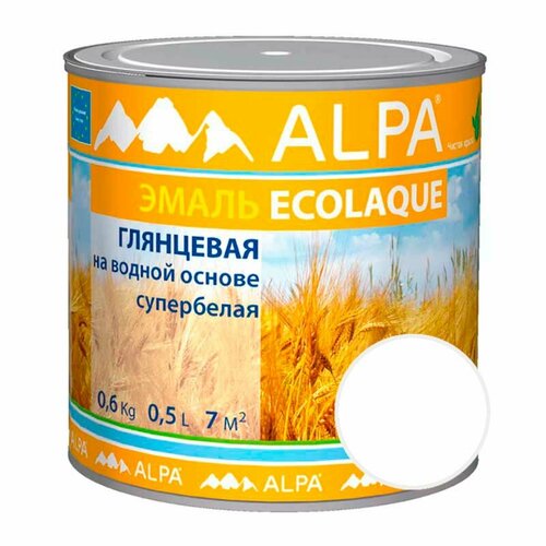 Экоэмаль ALPA Ecolaqueг Белый глянцевый 0,5 л