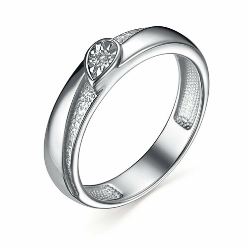фото Кольцо diamant online, серебро, 925 проба, бриллиант, размер 19.5, бесцветный