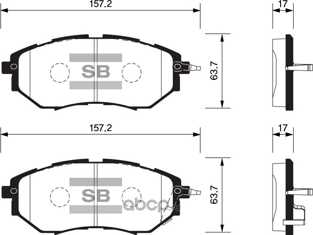 Колодки тормозные передние Sangsin Brake SP1534 для современных моделей автомобилей