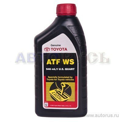 Масло трансмиссионное toyota atf ws 0,946 л 00289-atfws