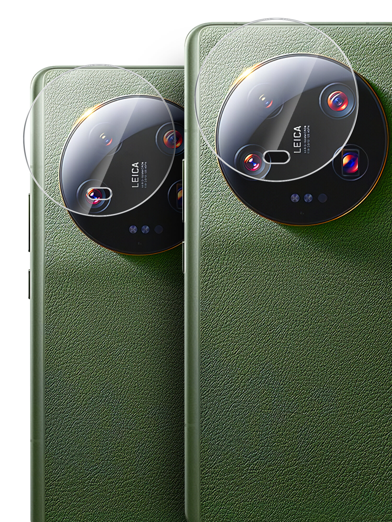 Защитное стекло для Xiaomi 13 ultra (Ксиоми 13 ультра) на Камеру 2 шт, (гибридное: пленка+стекловолокно), прозрачное тонкое Hybrid Glass, Miuko