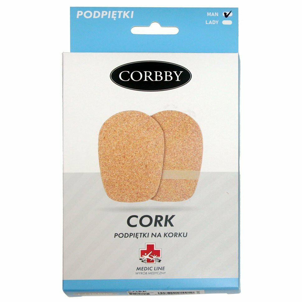 Подпяточник пробковый 1 см. CORBBY Cork. (Мужской)