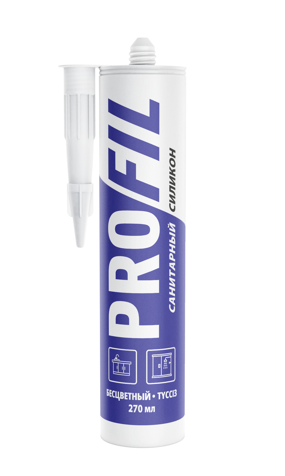 Герметик санитарный силиконовый "Profil" 270ml, бесцветный, арт. 124253 (от Soudal)