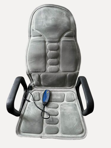 Изображение товара Массажная накидка на кресло с подогревом ROBOT CUSHION, Массажная накидка в авто и для дома серебристая
