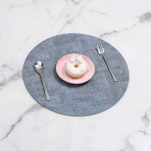 Подстановочная салфетка для сервировки стола из экокожи двусторонняя, набор 2 шт, 33*33