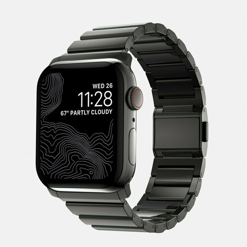 Стальной ремешок Nomad Steel Band для Apple Watch 49/45/44/42 мм графит (Graphite) серый