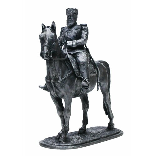Александр Третий на коне 2.74НН (н/к) оловянный солдатик некрашеный в картонной коробке