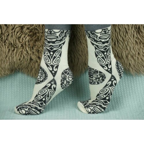 фото Носки шерстянки, размер 39/42, черный, белый