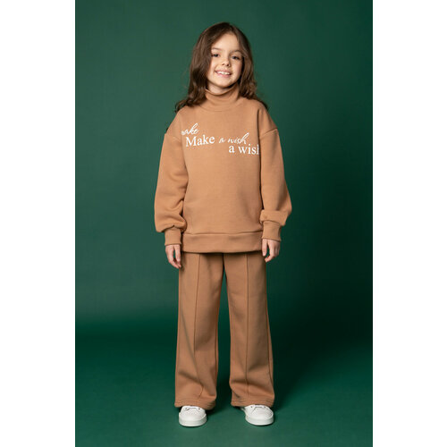 комплект одежды little world of alena размер 122 коричневый Комплект одежды LITTLE WORLD OF ALENA, размер 122, коричневый