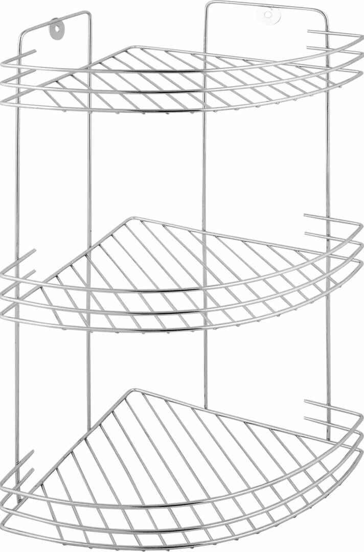 Полка для ванной комнаты Аквалиния трёхъярусная угловая металл