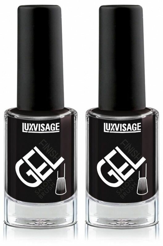 LUXVISAGE Лак для ногтей GEL finish, тон 10 Черный, 9 г, 2 шт.