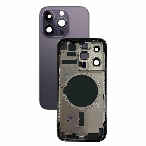 Корпус в сборе с задней панелью (крышкой) iPhone 14 Pro (Deep Purple) (AAA) US (Без sim)