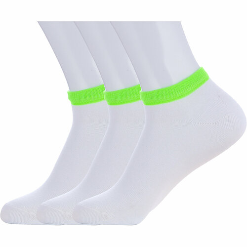 фото Носки lorenzline 3 пары, размер 22-24, белый