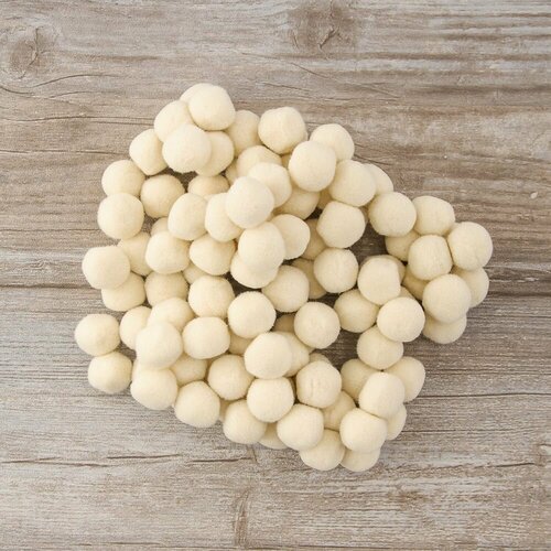 Помпоны декоративные PASSAN Россыпь, диаметр 20 мм, светло-бежевые, 100 шт