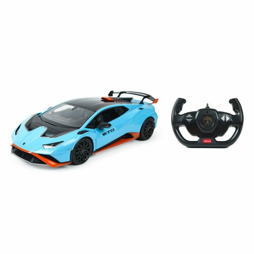 Машина Rastar РУ 1:14 Lamborghini Huracan STO USB Charging Голубая 98760 машинка коллекционная lamborghini huracan sto 1 24 свет звук черная 20 см