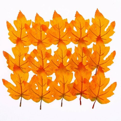 Декор «Осенний лист» набор 15 шт, размер 1 шт. — 9 × 11 × 0,2 см, цвет жёлто-оранжевый