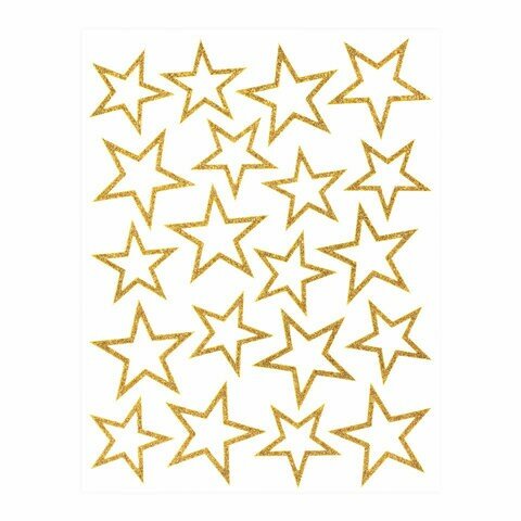 Украшение для окон и стекла золотая сказка "Звезды 3", 25,8х33,5 см, ПВХ, 591257
