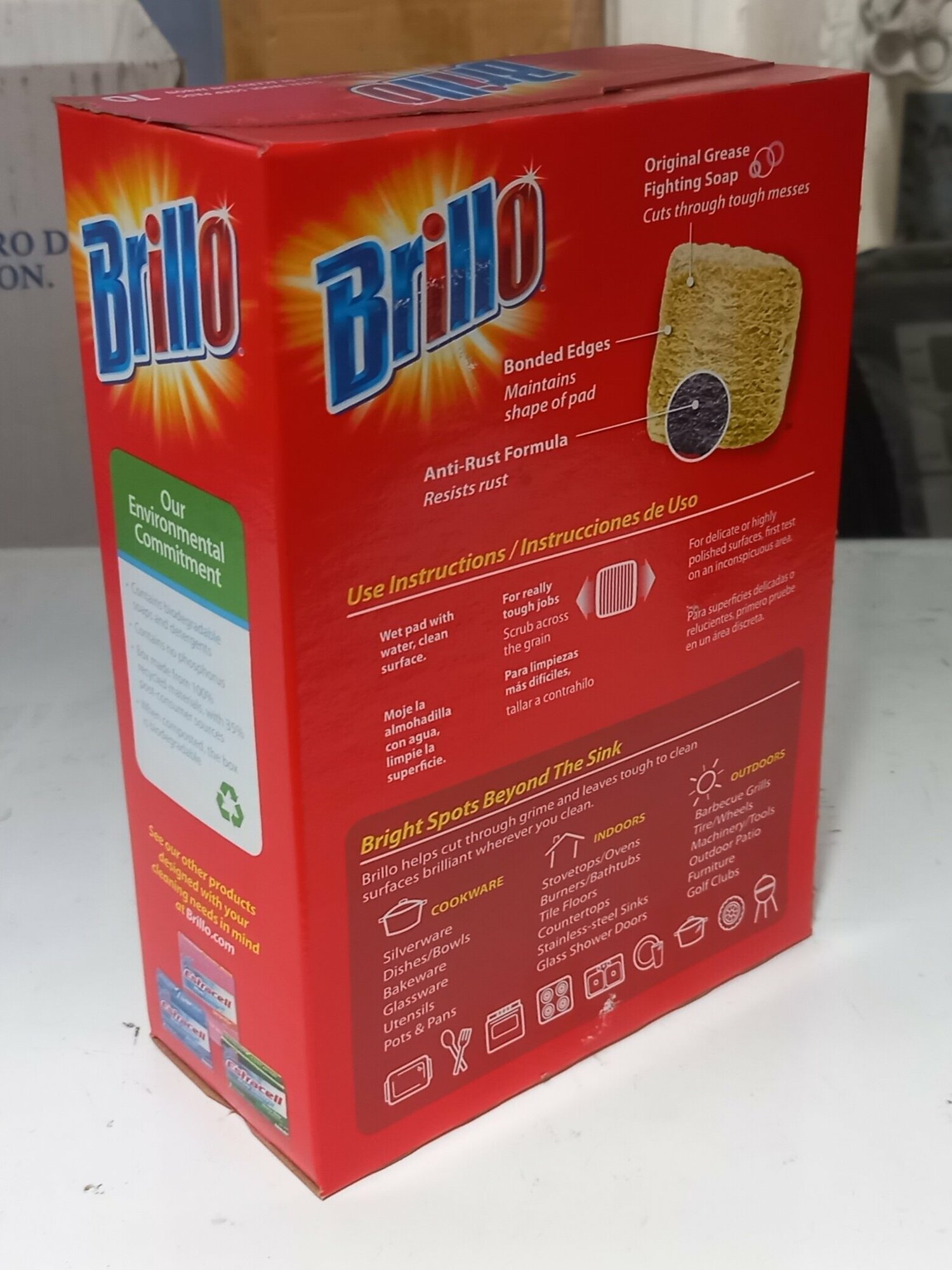 Губки для посуды Brillo с ароматом лимона 10 штук в упаковке