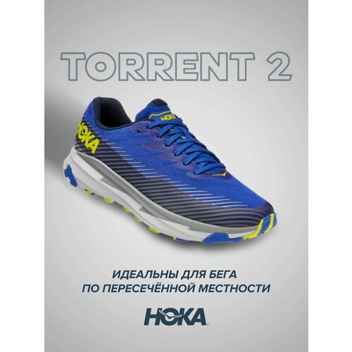 Кроссовки HOKA TORRENT 2, полнота D, размер US9.5D/UK9/EU43 1/3/JPN27.5, серый, синий