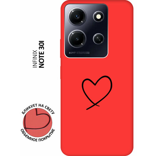 Матовый чехол Heart для Infinix Note 30i / Инфиникс Ноут 30ай с 3D эффектом красный матовый чехол ac dc stickers для infinix note 30i инфиникс ноут 30ай с 3d эффектом черный