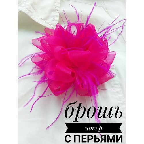 фото Брошь beauty shop penza, фуксия