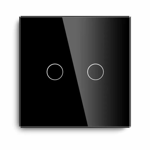 Умный сенсорный выключатель DiXiS Wi-Fi Touch Wall Light Switch (Tuya) 2 Gang / 1 Way (86x86) Black (TSW2-T)